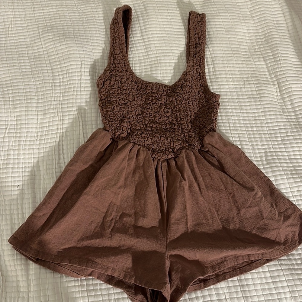 Low back, brown Free People Romper